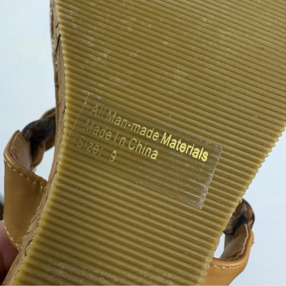 Glaze Tan Wedge Sandals with Cork Sole and Braided Strap NWOB - Picture 7 of 7